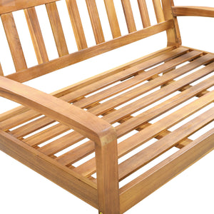 2-Piece Outdoor Teak Acacia Wood Conversation Set