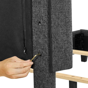 Squares Upholstered Headboard Platform Bed