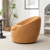 Winnie Modern Teddy Fabric Swivel Barrel Chair