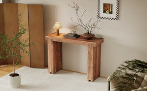 TREXM Console Table in Honey Finish