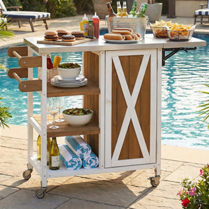 Foldable Outdoor Kitchen Island Patio Prep Station