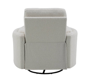 Sagen Beige Boucle Glider Recliner with Swivel
