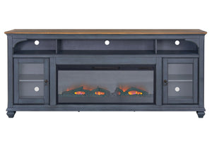 Fireplace TV Stand For TVs Up To 95" - Blue