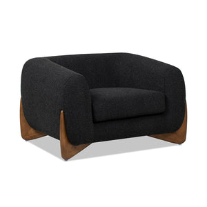 Sherpa Arm Chair with Removable Cushion - Black, White, Dark Green