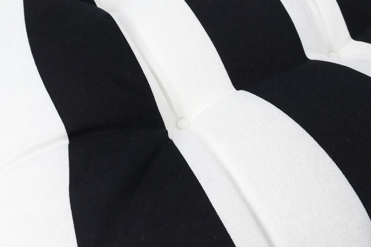 Outdoor Chair Cushions Set of 8 - Black/White Striped