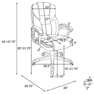 Kaffir - Upholstered Adjustable Home Office Desk Chair With Ergonomic Support And Smooth Swivel - White