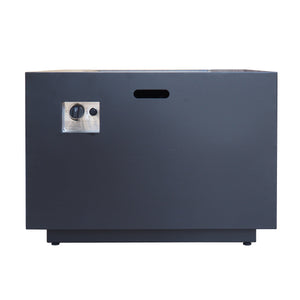 Outdoor Patio Propane Fire Pit 24" H x 31" W Square Iron Gas-Burning Fire Pit