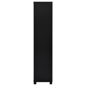 Sandl - 3 Shelf Media Tower With Cabinet Storage Solution - Black