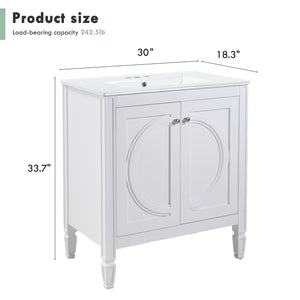30" No Assembly Needed Vintage Bathroom Vanity
