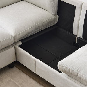 96.5" Sectional Couch for Living Room, Upholstered Soft Chenille Fabric Sofa