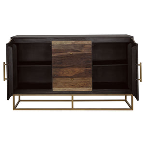 Zara 2-door 57-inch Wood Accent Storage Cabinet Black Walnut