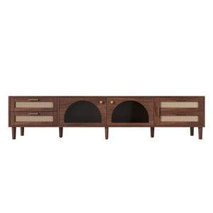 TV Stand With App-Controlled LED Lights, 2 Drawers & Door Storage