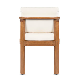 Acacia Wood Outdoor Dining Chair (Set of 2), Teak Finish Wood +
