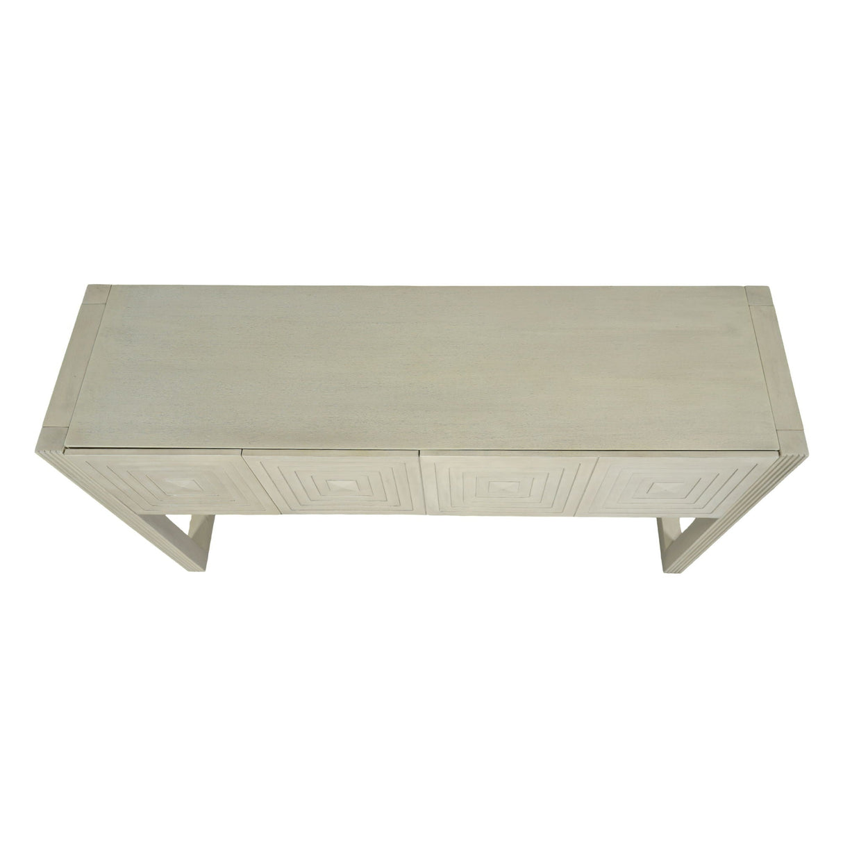 Geometric Carved Console Table With 3 Soft Close Drawers