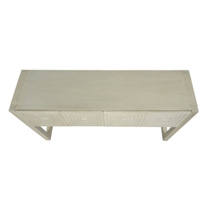 Geometric Carved Console Table With 3 Soft Close Drawers
