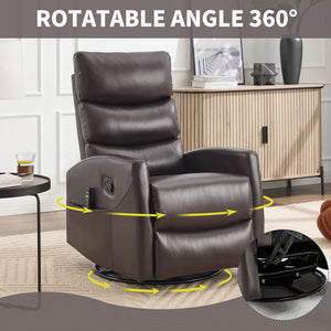 Heat Massage Manual Recliner Chair with Rocker and Swivel