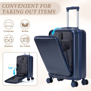 14'/20' 2-Piece ABS Spinner Wheel Luggage Set with Combination Lock