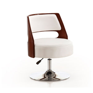 Salon - Swivel Lounge Chair 2 Tone Design With Adjustable Height And Full Swivel For Living Room - White