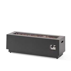 Modern Dark Grey 40" Outdoor Iron Propane Fire Pit