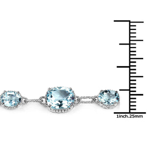 20.70 Carat Genuine Blue Topaz .925 Sterling Silver Bracelet