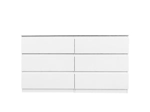 6 Drawer Double Dresser For Bedroom Living Room Hallway - White