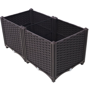 Deep Raised Garden Bed Plastic Planter Boxes