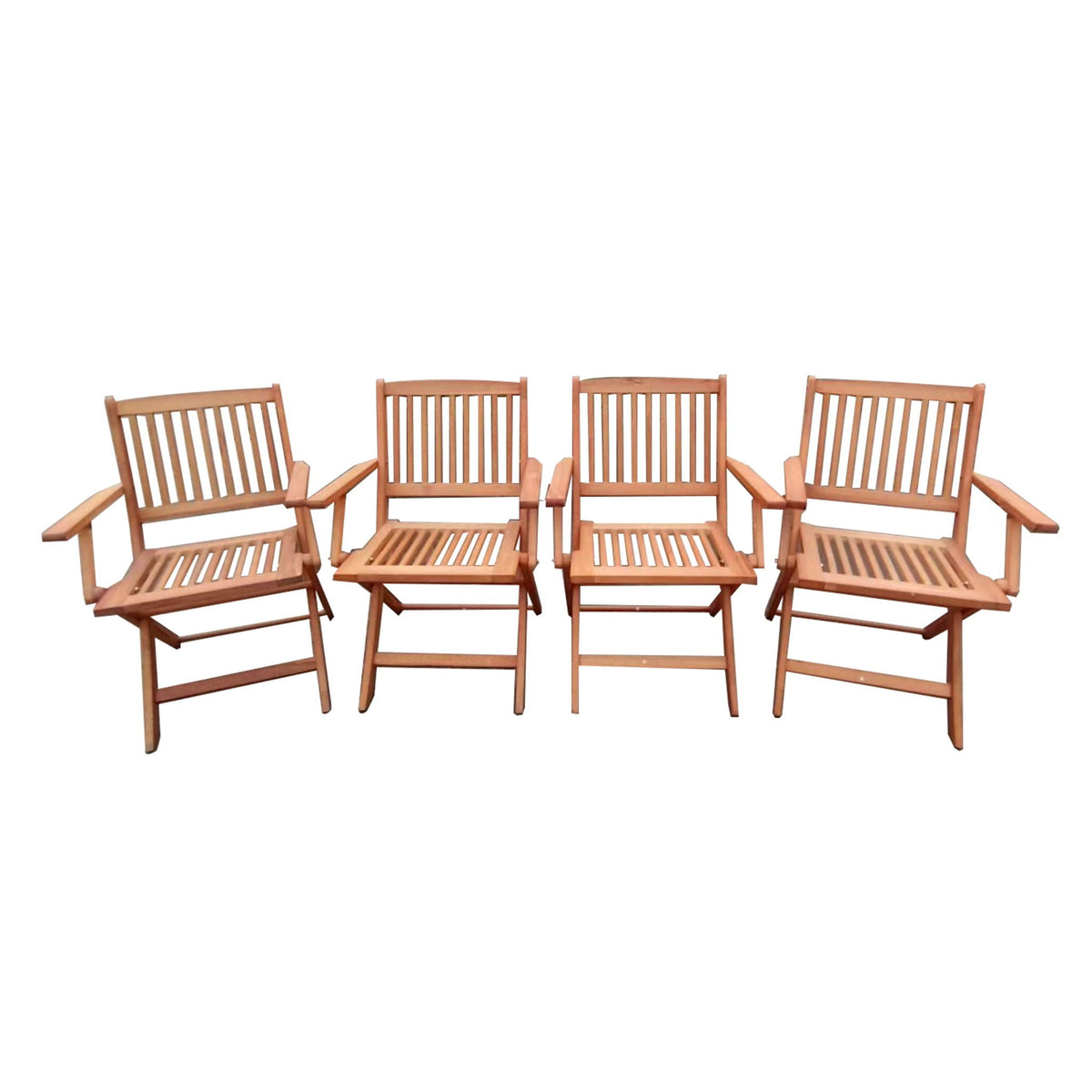 Foldable Patio Dining Chair Set with Folding Design - Teak