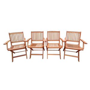 Foldable Patio Dining Chair Set with Folding Design - Teak