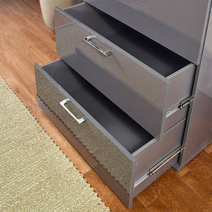Glossy 4 Drawer Jumbo Chest with Extra Deep Storage - Dark Gray or White