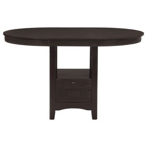 Lavon Oval 60-inch Counter Height Extension Dining Table Espresso