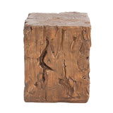 Amira Outdoor and Indoor Stump Shape MGO Side Table Brown Finish