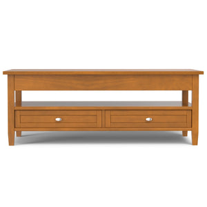 Warm Shaker - Lift Top Coffee Table With Hidden Storage And Lift Top Functionality - Brown