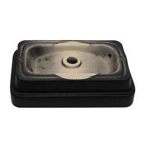 Semi Recessed Bathroom Sink With Vessel Design, Durable Glazed - White / Black