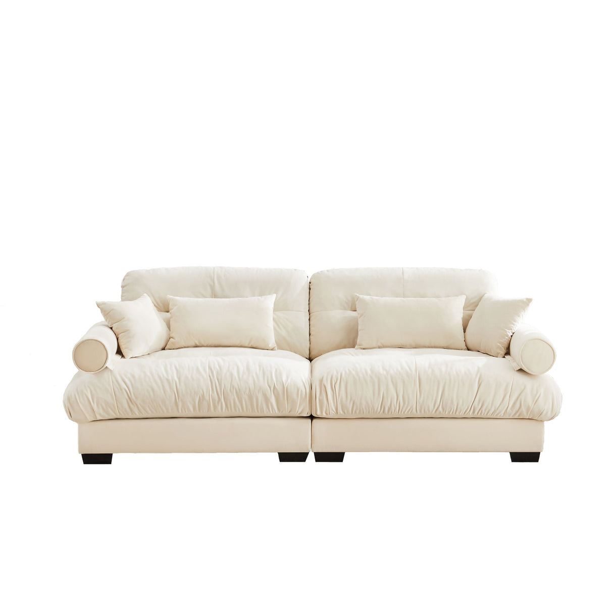 Modern Oversize Sofa With Cloud Like Comfort, Featuring Waist And Throw Pillows