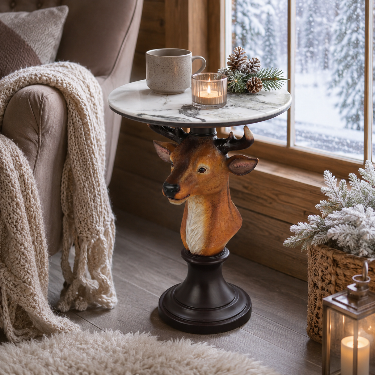 Deer Head Accent Table