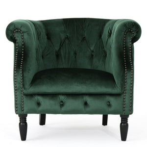 Celestialis - Upholstered Club Chair With Tub Design And Rolled Recessed Armrests