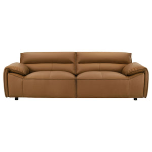 Buxton Top Grain Leather Upholstered Sofa Orange
