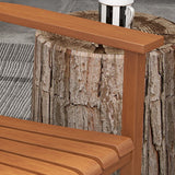 Outdoor rocking chair set of 2 with side table, wooden rocking chair with smooth armrests, high back ,  teak