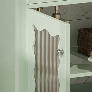 Modern Bathroom Vanity With Tempered Glass Doors