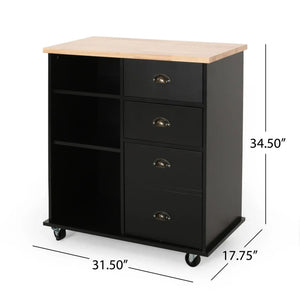 Yohaan - Contemporary Kitchen Cart With Wheels
