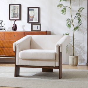 Sierra Vintage Modern Accent Chair With Deep Cushions And Wide Armrests
