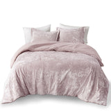 King/Cal King Crushed Velvet Sherpa Reversible Comforter Set