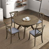 Wooden Dining Set, Mid Century Modern table and 4 Dining Chairs