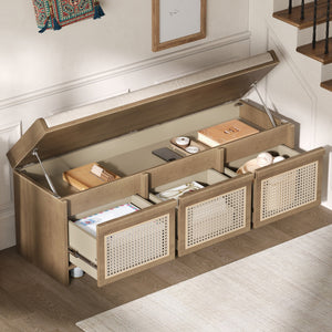 TREXM 48" Entryway Shoe Bench