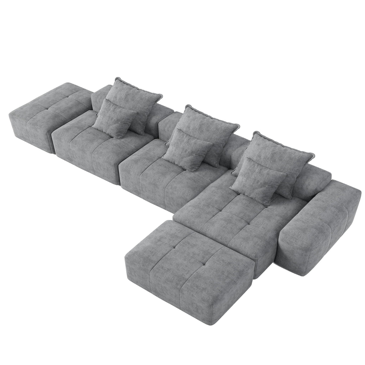 Modern Oversized Modular Sectional Sofa with Pillows - Multiple Colors