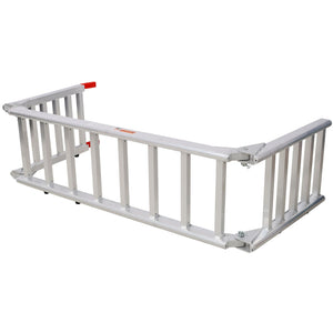 Ramp For Motorcycle / Lawn Mower / ATV, 2 In 1 Ramp And Tailgate Extender - Silver