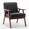 Mid Century Modern Accent Chair With Solid Wood Frame And Extra Thick Backrest