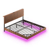 Floating Bedstead With Charging Station And LED Lights