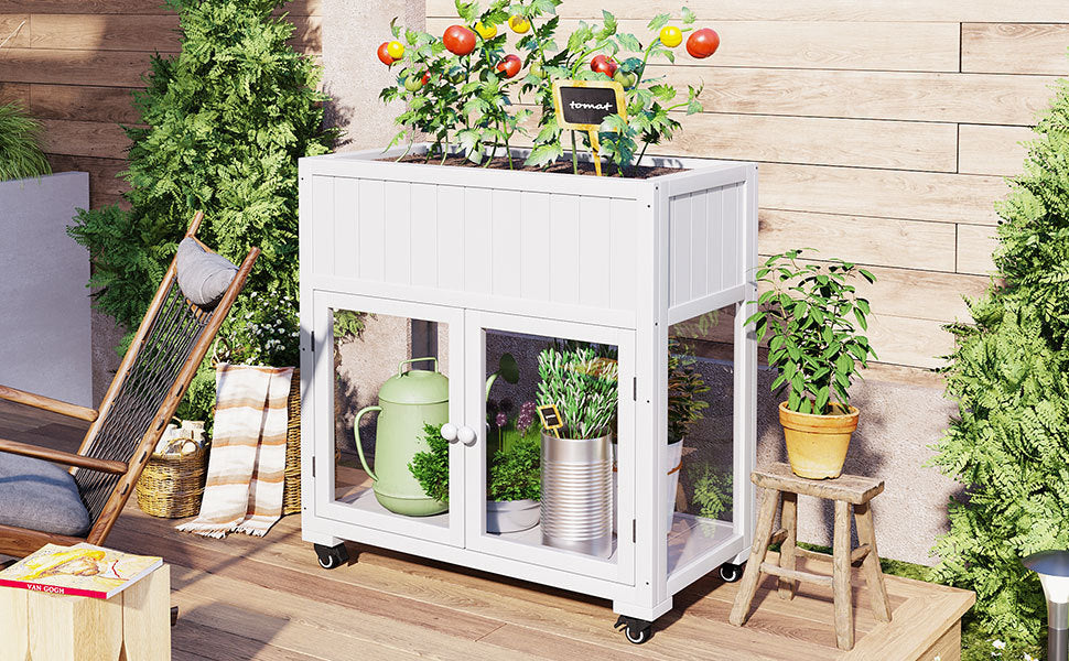 TOPMAX Patio Mini Wood Cold Frame Greenhouse