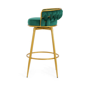 Modern Low Back Upholstered Counter Height Bar Stools (Set of 2)